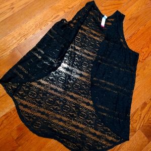 Black, lace vest